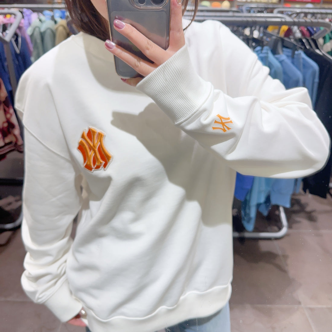 韓國 MLB CUBE MONOGRAM BIG LOGO OVERFIT SWEATSHIRT【MB154】