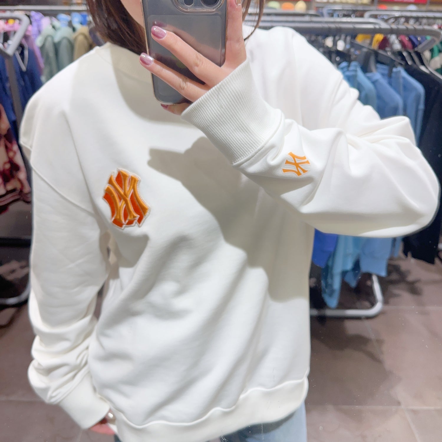 韓國 MLB CUBE MONOGRAM BIG LOGO OVERFIT SWEATSHIRT【MB154】