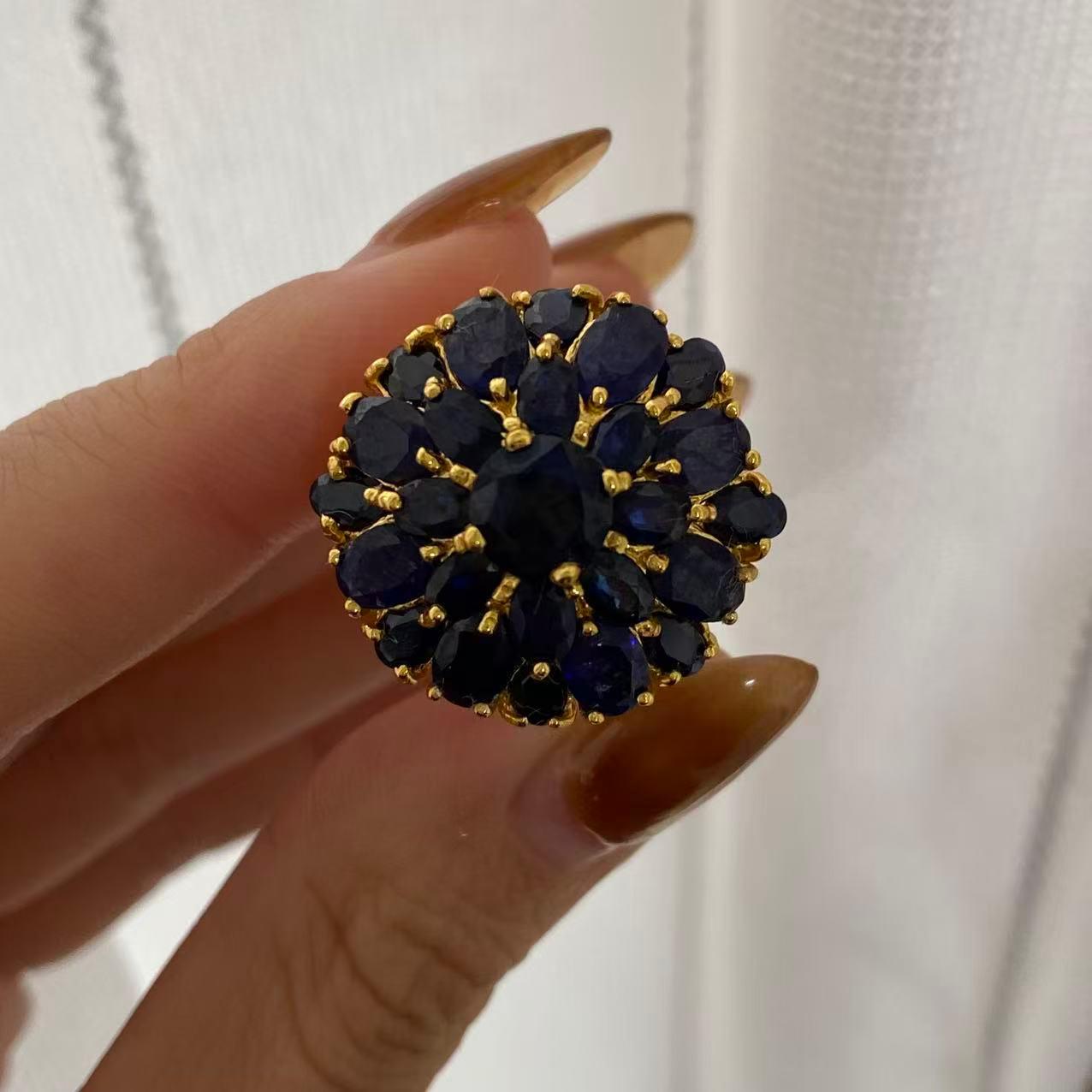 日本直送 寶藏復古風藍寶石戒指【JS366】