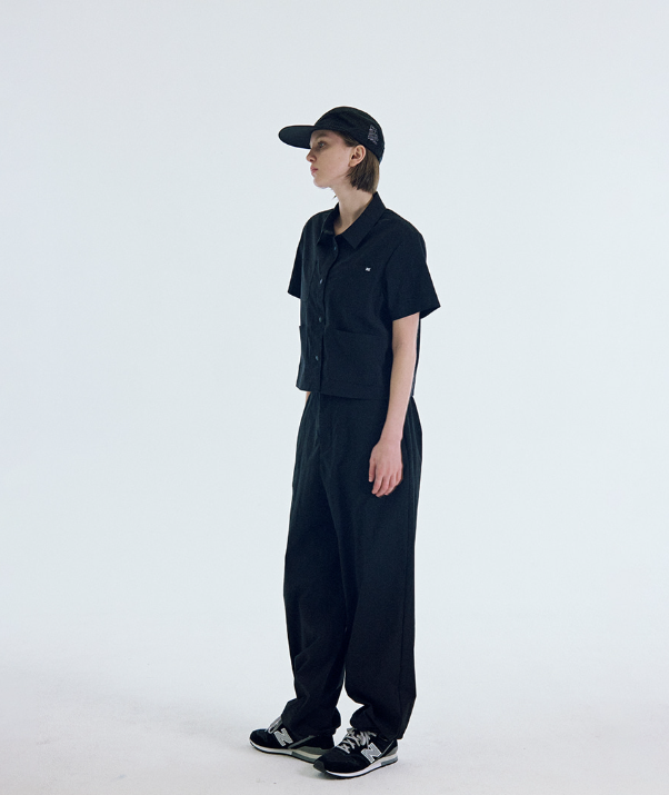 韓國 Markm Women's Nylon Pocket Short Sleeve Shirt【MA169】