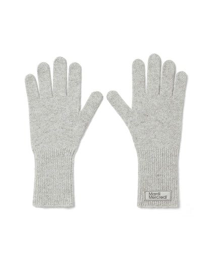 韓國 Mardi Mercredi Wool Glove Square Logo【MM218】