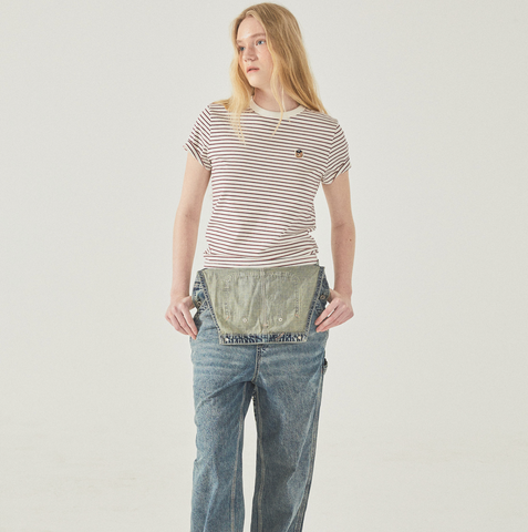 韓國 Who.A.U Steve Multi Stripe T-shirt【WA183】