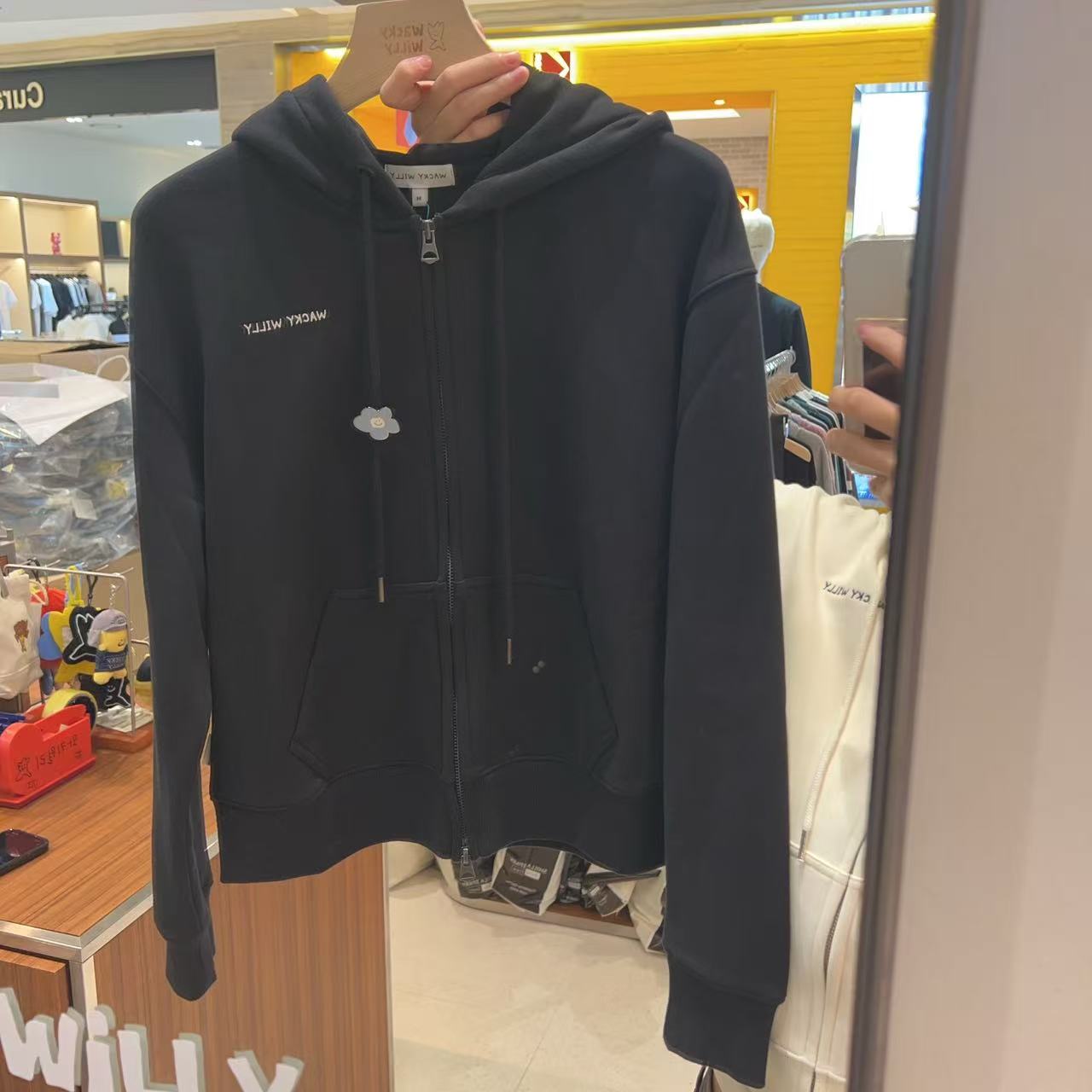 韓國 Wacky Willy Women's Typo Logo Crop Hoodie【WW026】