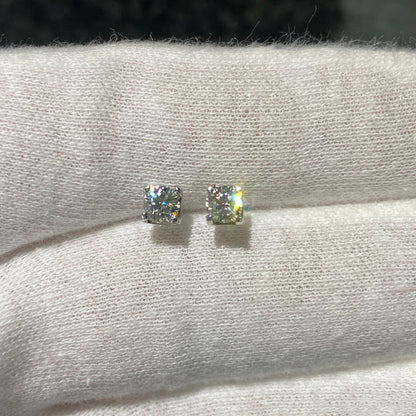 日本直送 精品牛頭方晶鑽石耳釘【JS375】