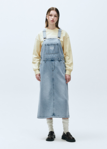韓國 Marithe Francois Girbaud W CLASSIC LOGO DENIM OVERALL SKIRT【MF618】