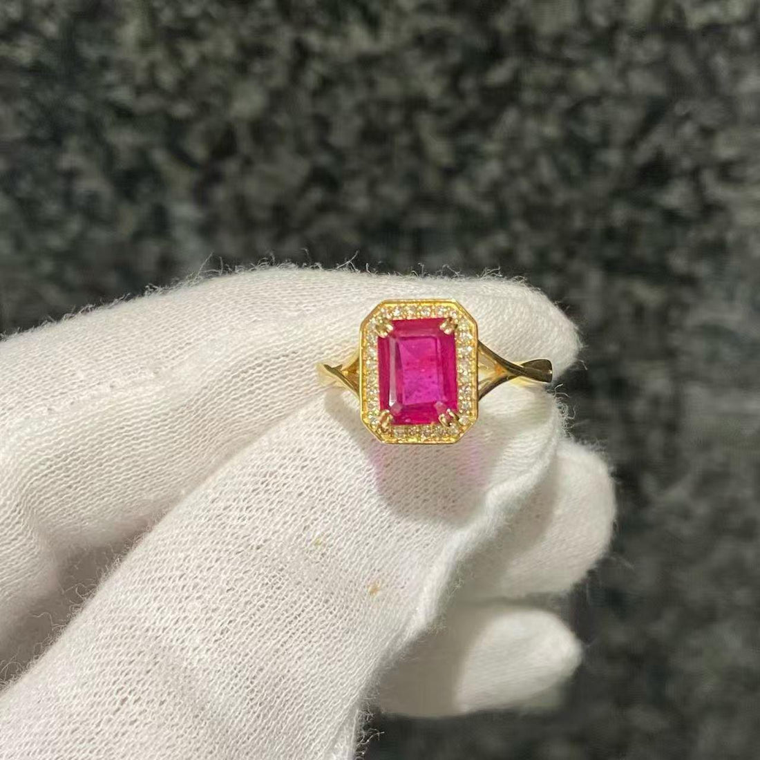 日本直送 皇室紅紅寶鑽石戒指【JS398】