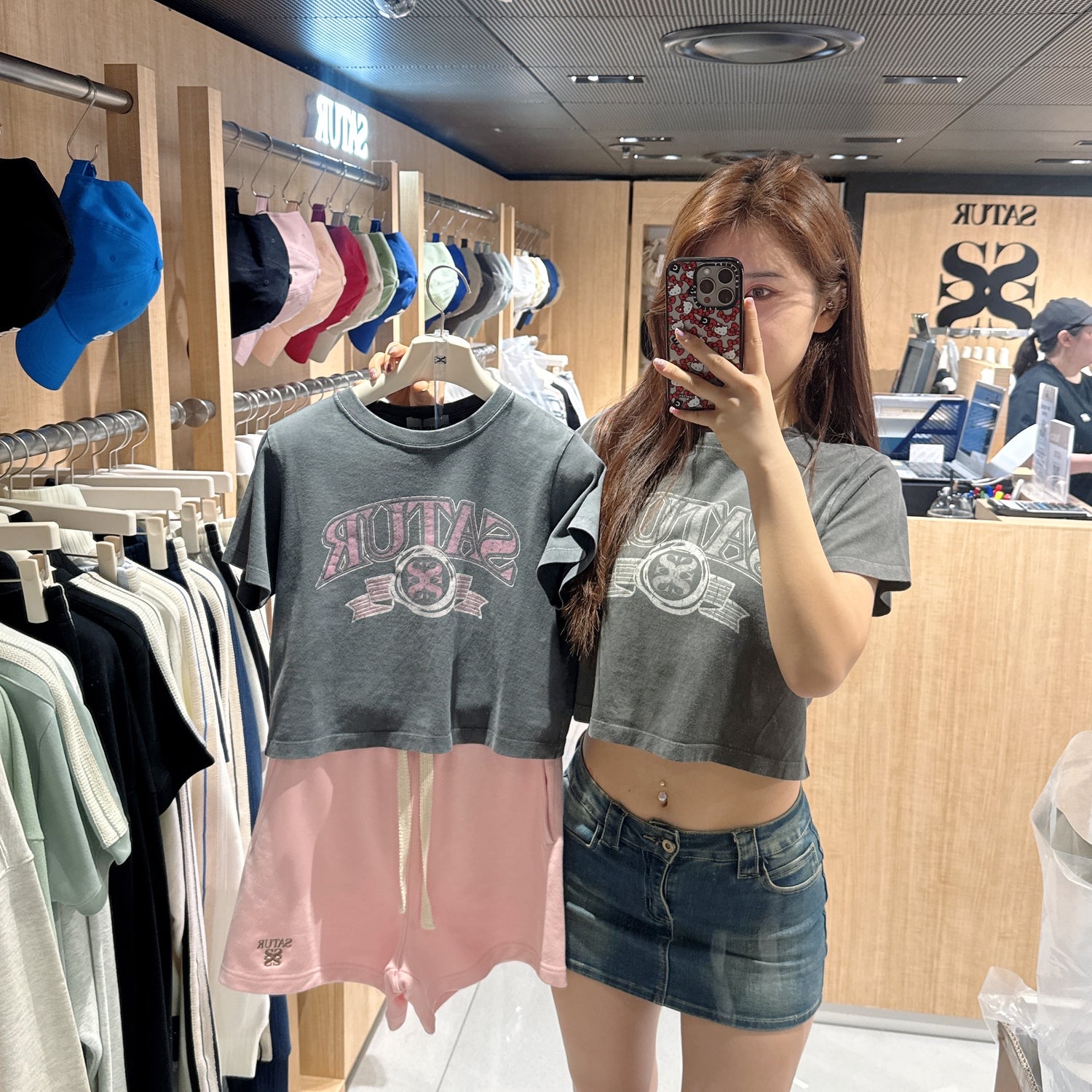 韓國 Satur Arch Logo Pigment Washed Short Sleeve T-Shirt【SR104】