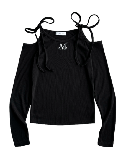 韓國 Mucent Neki Ribbon Off Shoulder T【MU180】