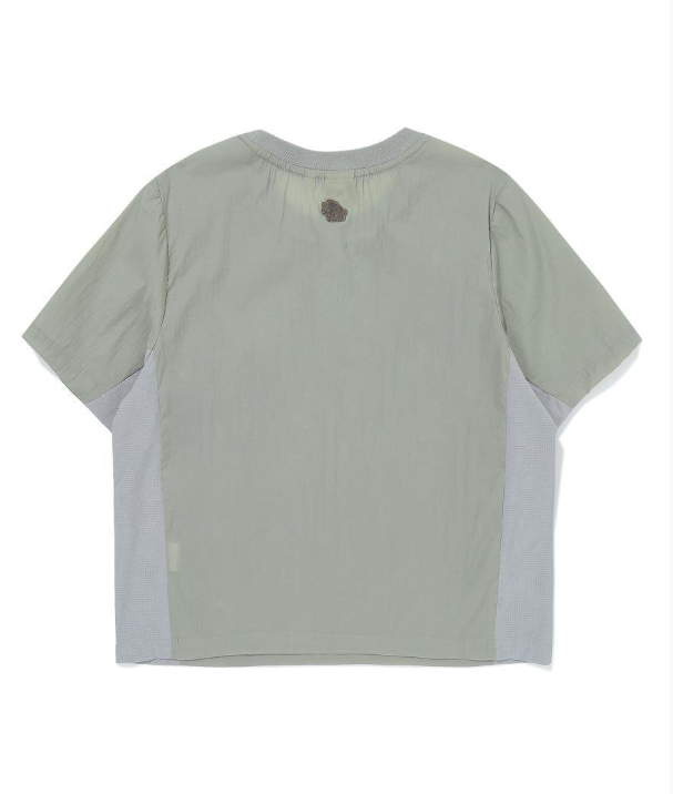 韓國 BBC Pocket Color Block Woven Round T-shirt【BC078】