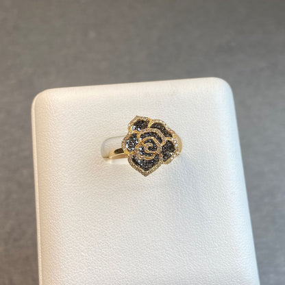 日本直送 金色玫瑰鑽石戒指【JS369】