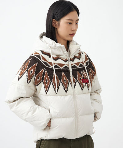 韓國 Jeep Women's Snow Nordic Knit Down Jumper【JP007】