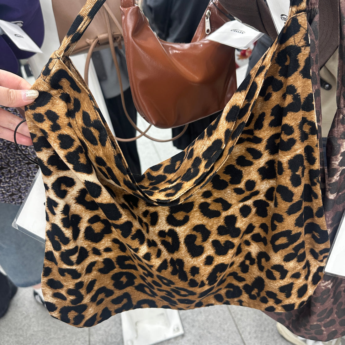 韓國 EMIS NEW LEOPARD CORDUROY ECO BAG【ES049】