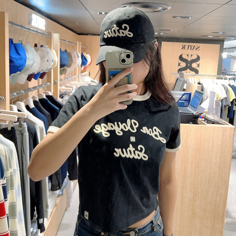 韓國 Satur Bon Voyage Ringer T-Shirt【SR092】