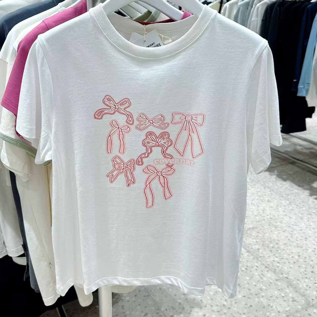 韓國 Covernat Women's Ribbon Graphic T-Shirt【CO052】