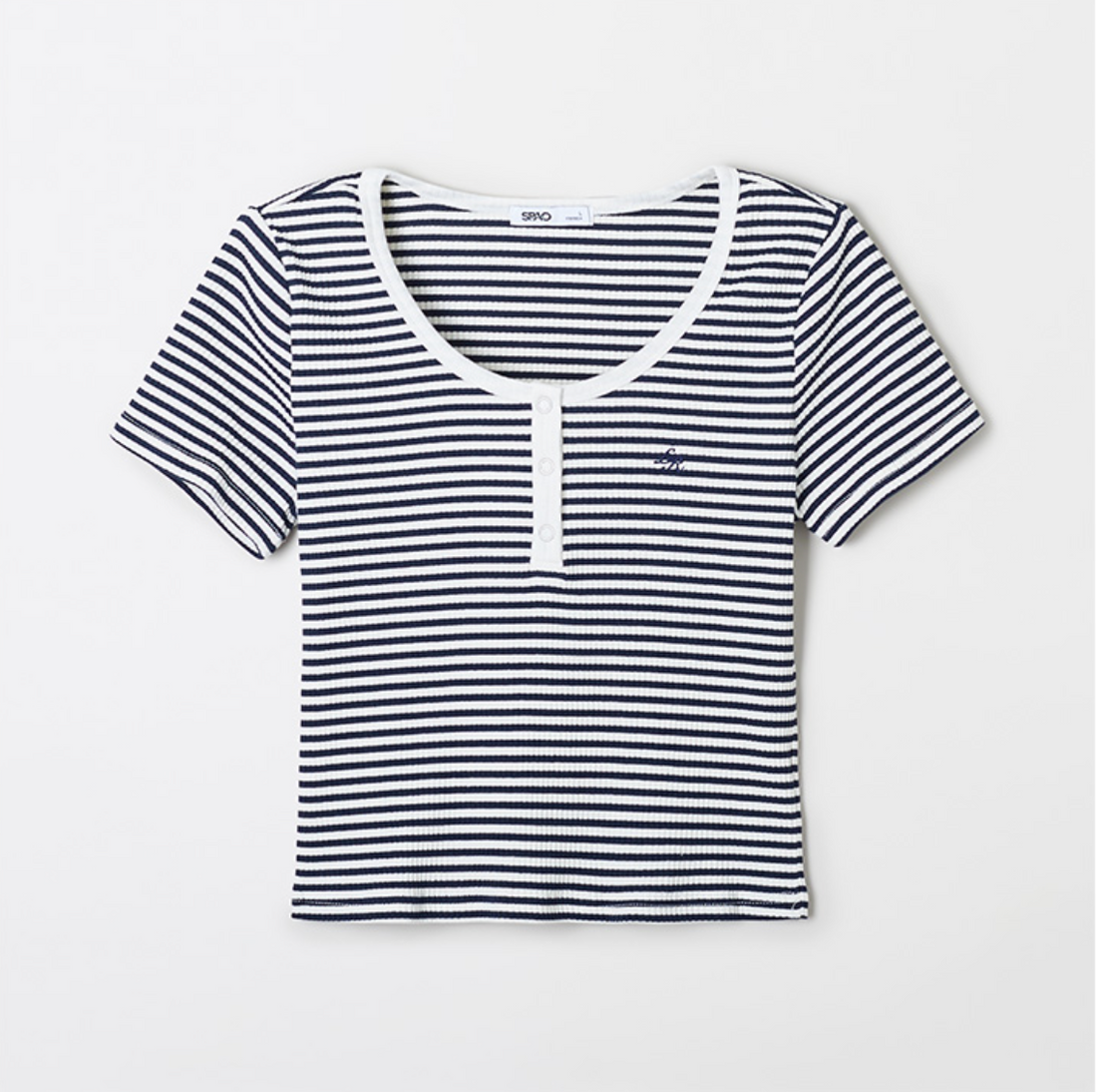 韓國 SPAO Henry Neck Crop Short Sleeve T-Shirt【SP177】