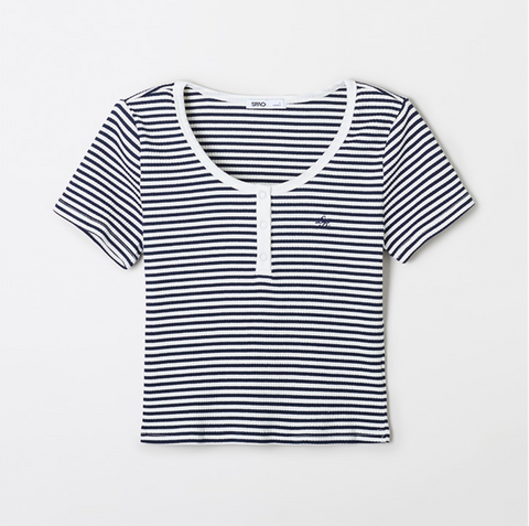 韓國 SPAO Henry Neck Crop Short Sleeve T-Shirt【SP177】