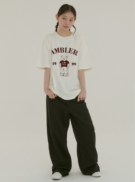 韓國 Ambler Just Chilling Bear Flocking Short Sleeve T-shirt【AR108】