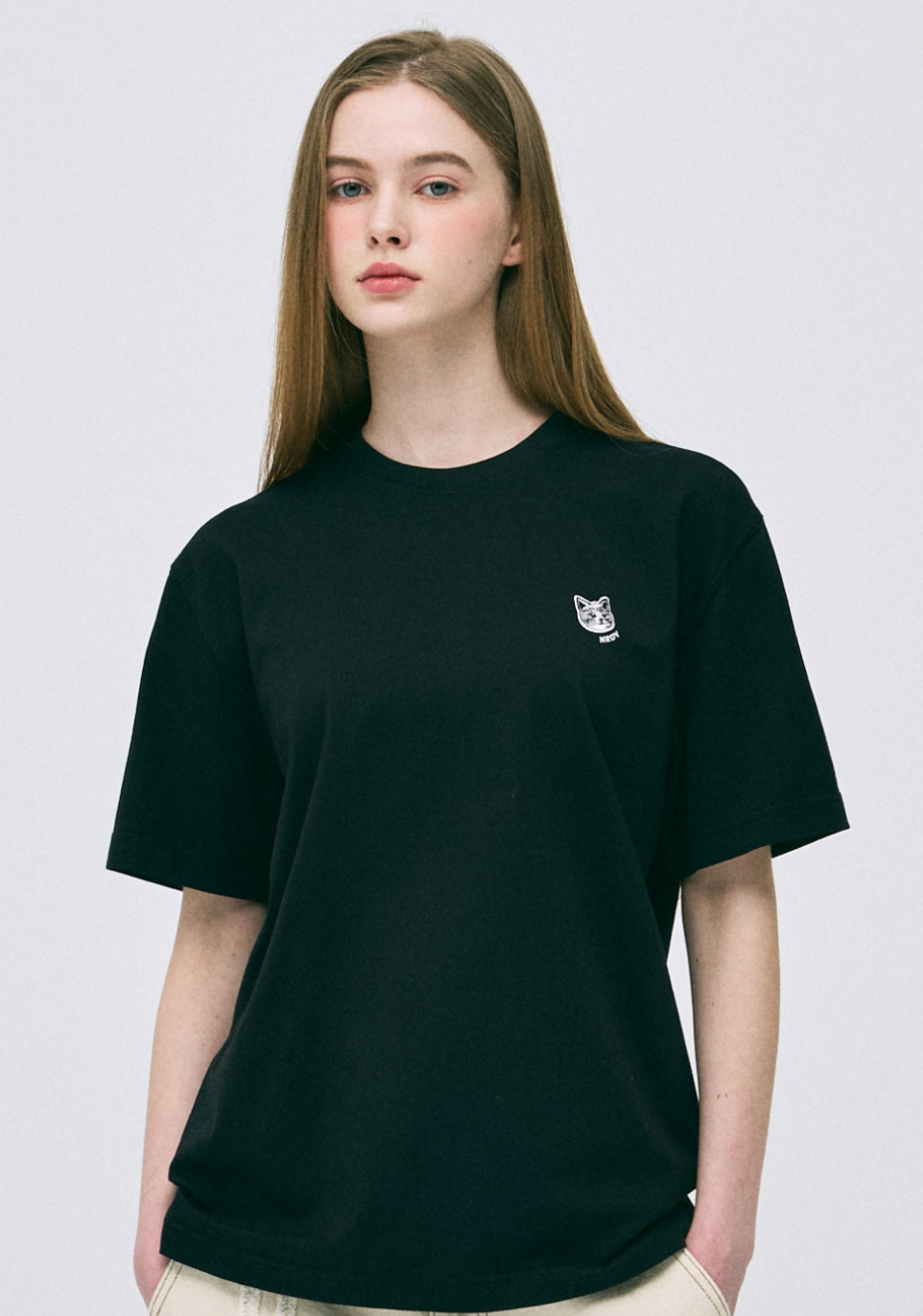 韓國 Nerdy Handsome Cat Wappen S/S T-Shirt【NY018】