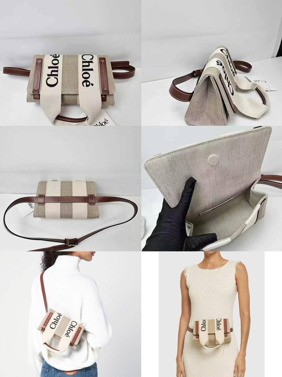 ChloeWoody Linen Fanny Packs Belt Bag 【YS50】