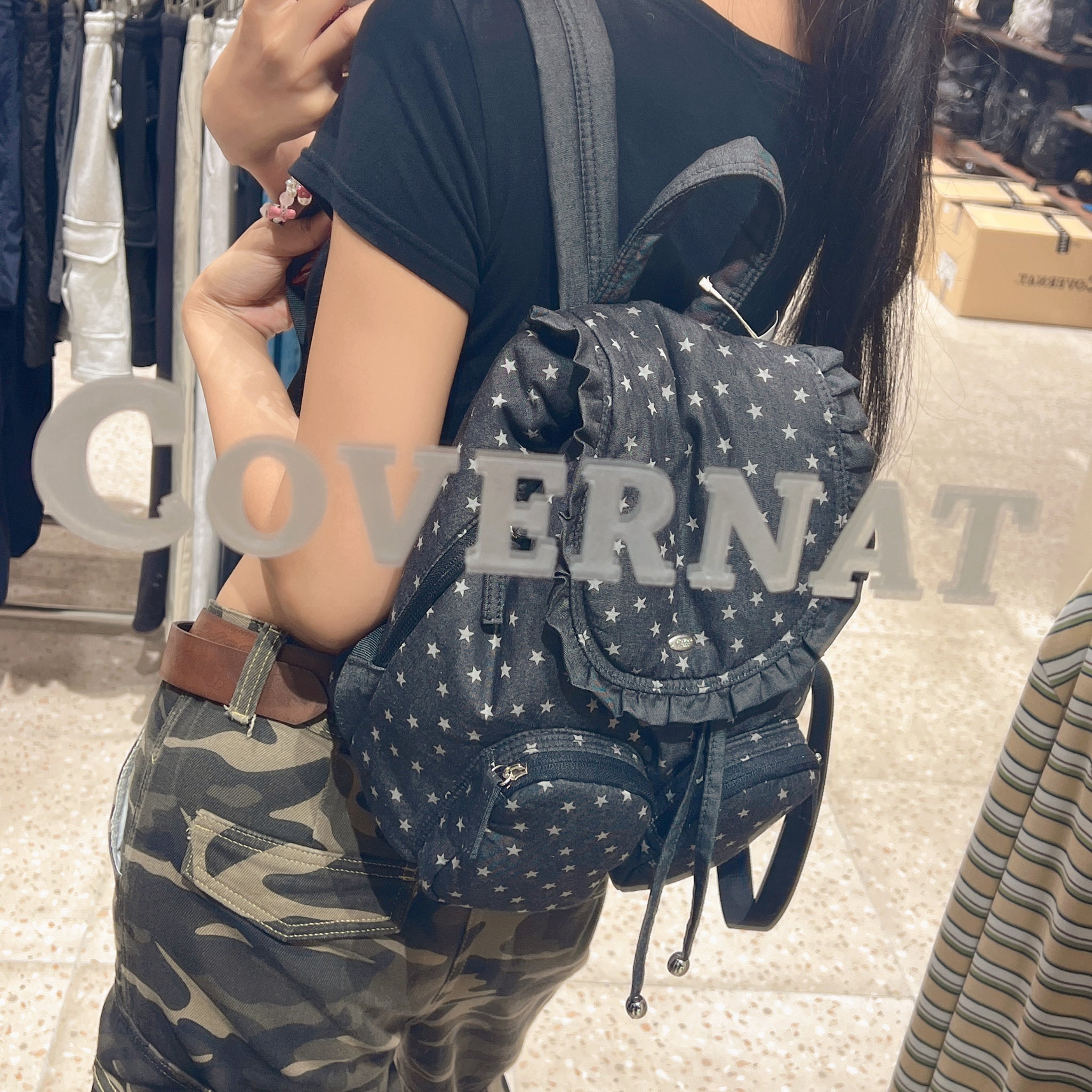 韓國 Covernat Cloverheart Star Frill Backpack【CO021】