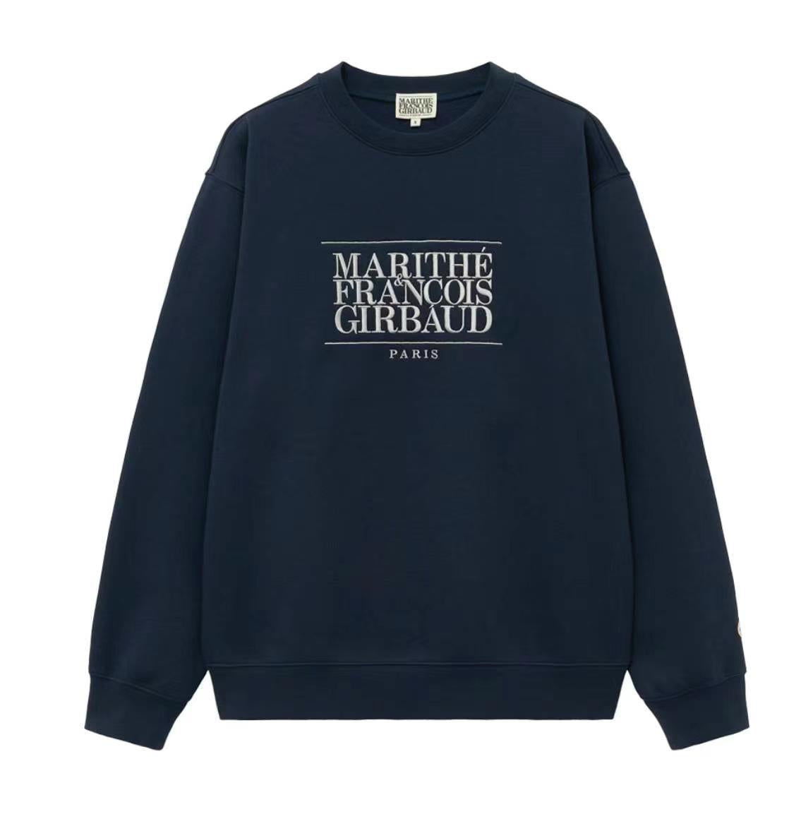 韓國 Marithe Francois Girbaud Classic Logo Embroidery Sweatshirt Brushed