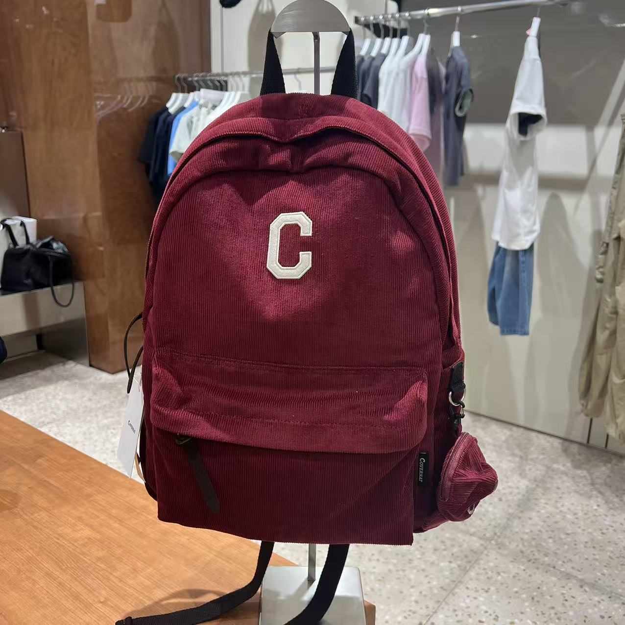 韓國 Covernat C Logo Corduroy Backpack【CO018】