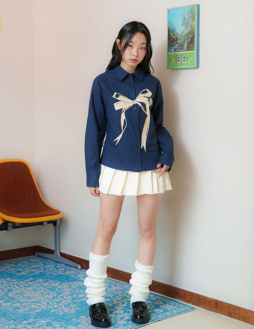 韓國 Video Jockey Big Ribbon Shirt【VJ083】