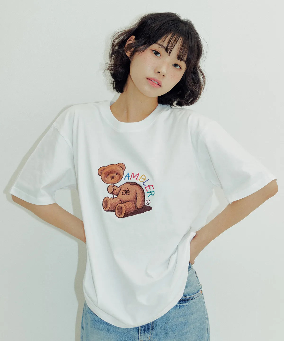 韓國 Ambler Balloon Bear Short Sleeve T-Shirt【AR106】