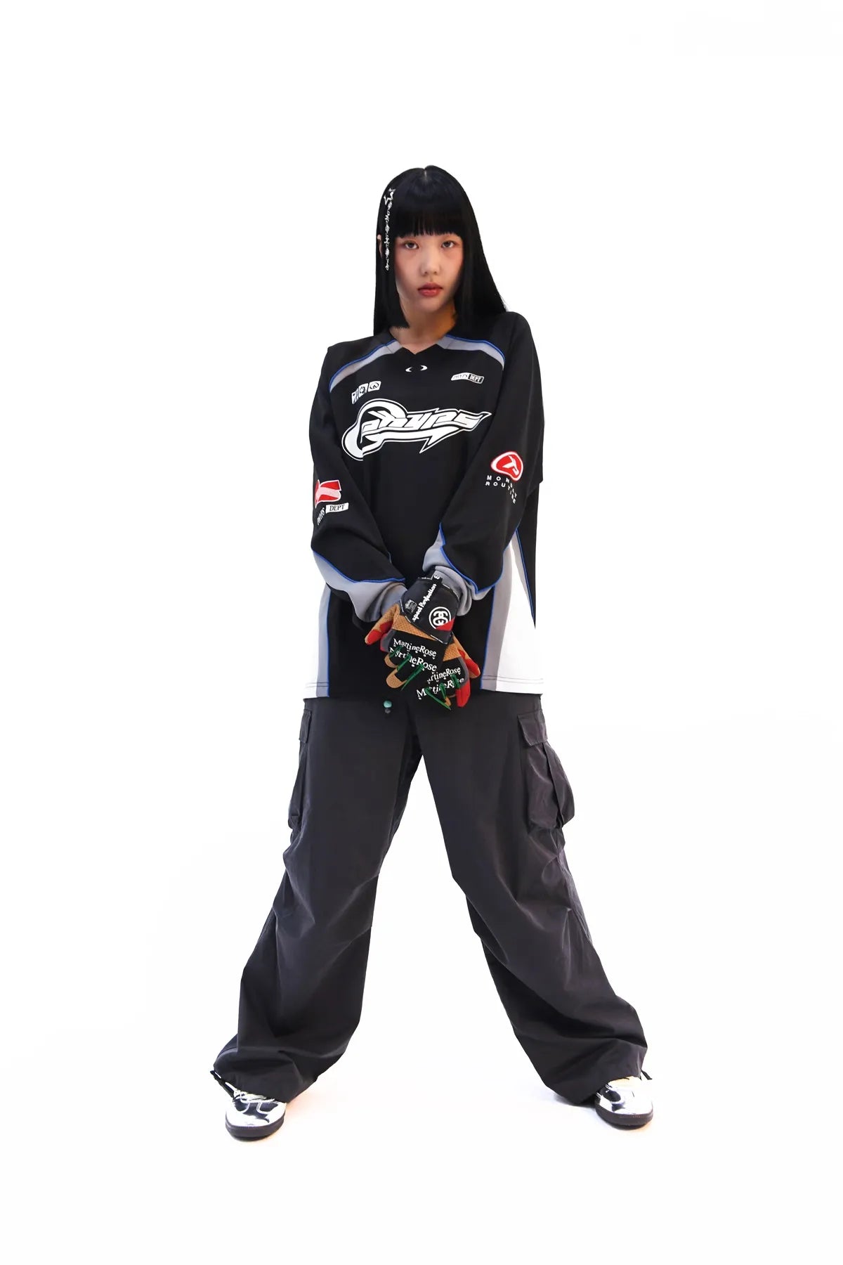 韓國 Phyps Mesh Motorcycle Raglan Long Sleeve【PS048】