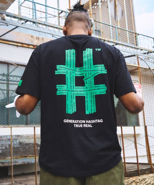 韓國 Beentrill Green Taping Hashtag T-Shirt【BL007】