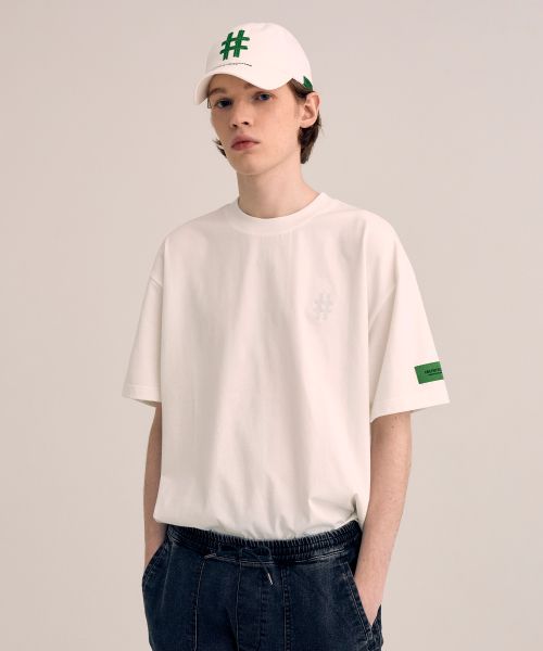 韓國 Beentrill Green Taping Hashtag T-Shirt【BL007】