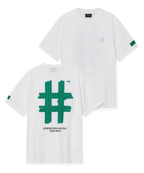 韓國 Beentrill Green Taping Hashtag T-Shirt【BL007】