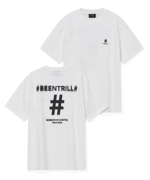 韓國 Beentrill Shake Hashtag Comfort Fit T-Shirt【BL017】