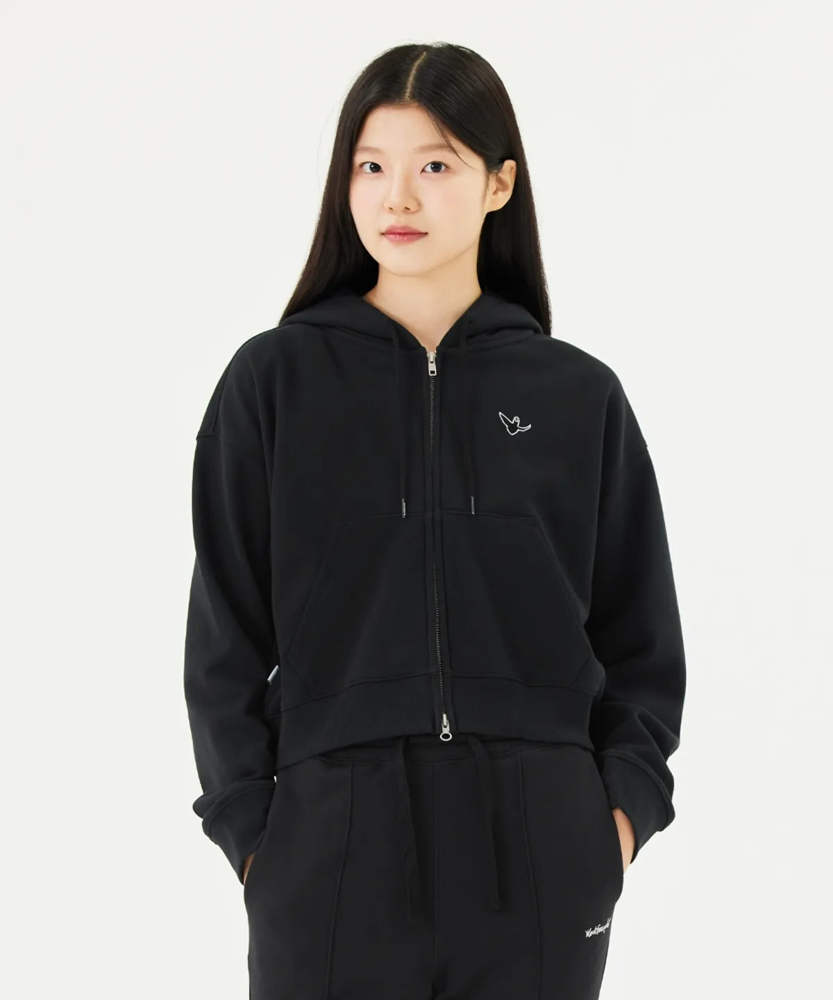 韓國 Mark Gonzales Angel Embroidered Women's Crop Hoodie【MG102】