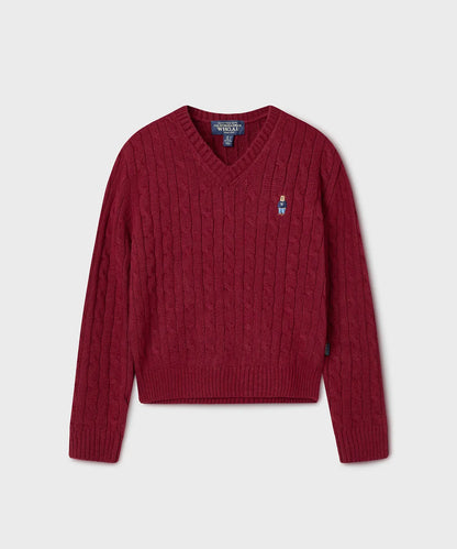 韓國 WhoAU Steve V-neck Cable Sweater【WA186】