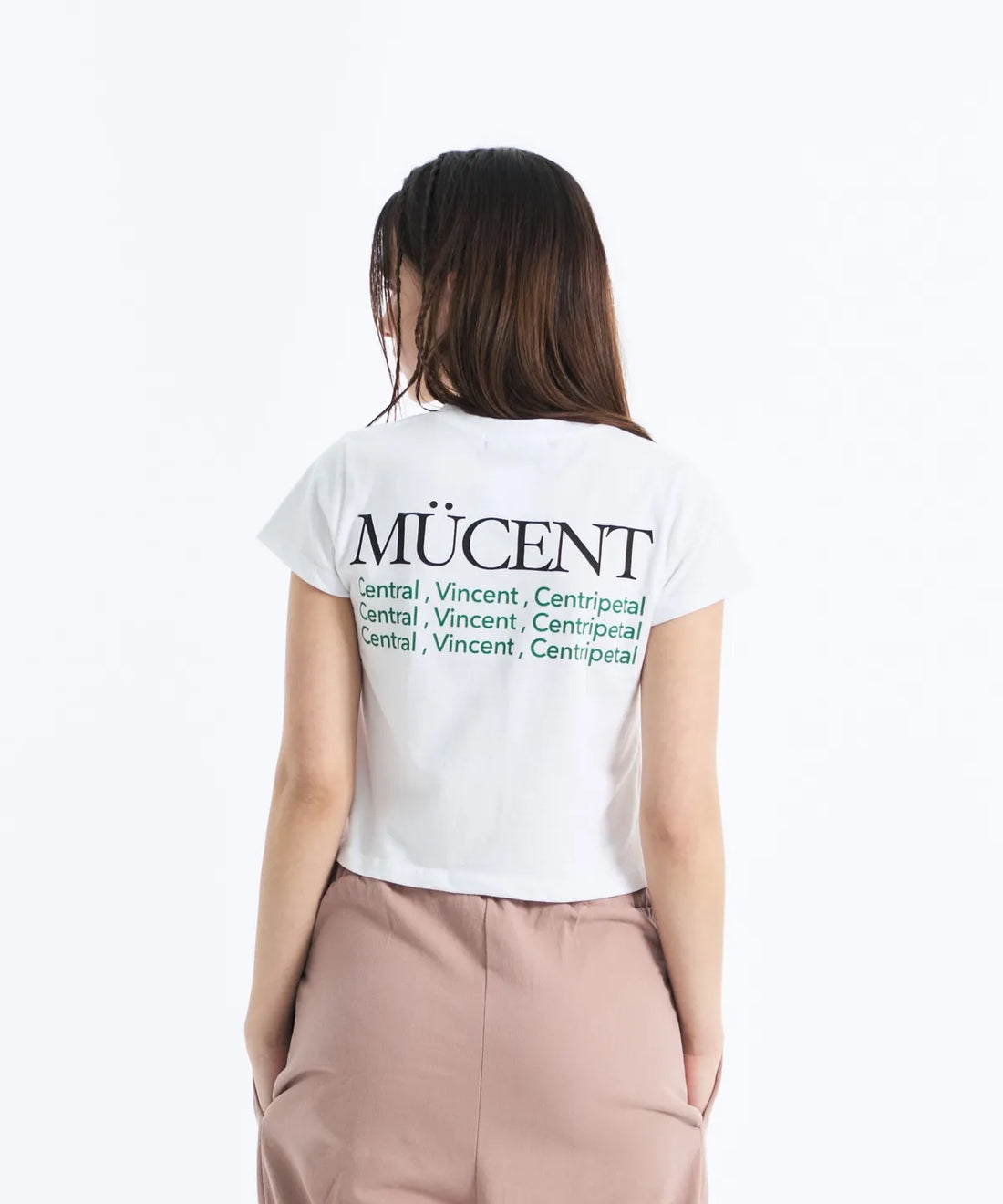 韓國 Mucent Slogan Short Sleeve Crop T-Shirt【MU010】