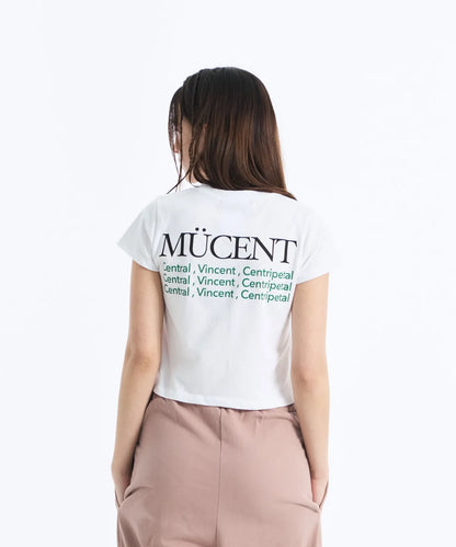 韓國 Mucent Slogan Short Sleeve Crop T-Shirt【MU010】