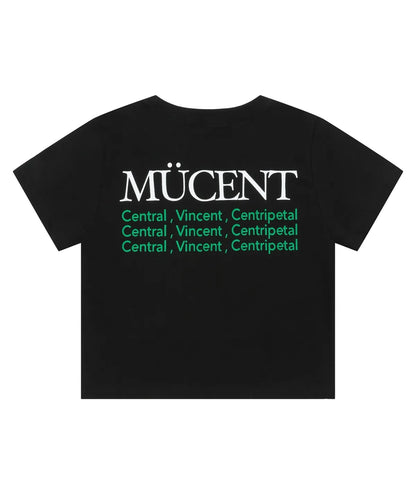 韓國 Mucent Slogan Short Sleeve Crop T-Shirt【MU010】