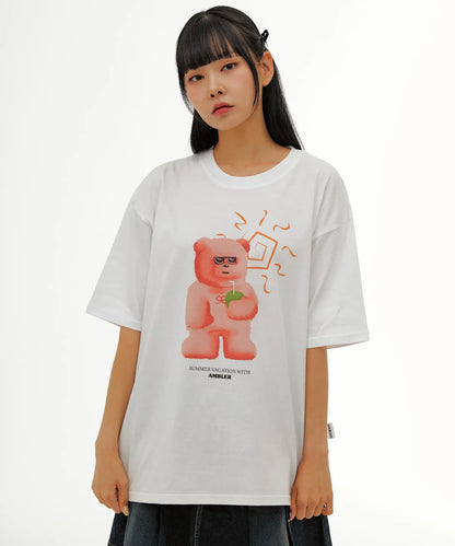 韓國 Ambler Vacation Bear Overfit T-Shirt【AR057】