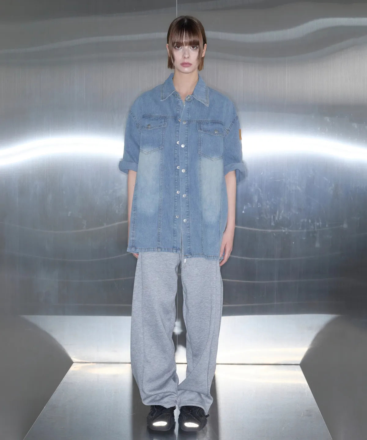 韓國 Mucent Country Denim Half Shirt【MU019】