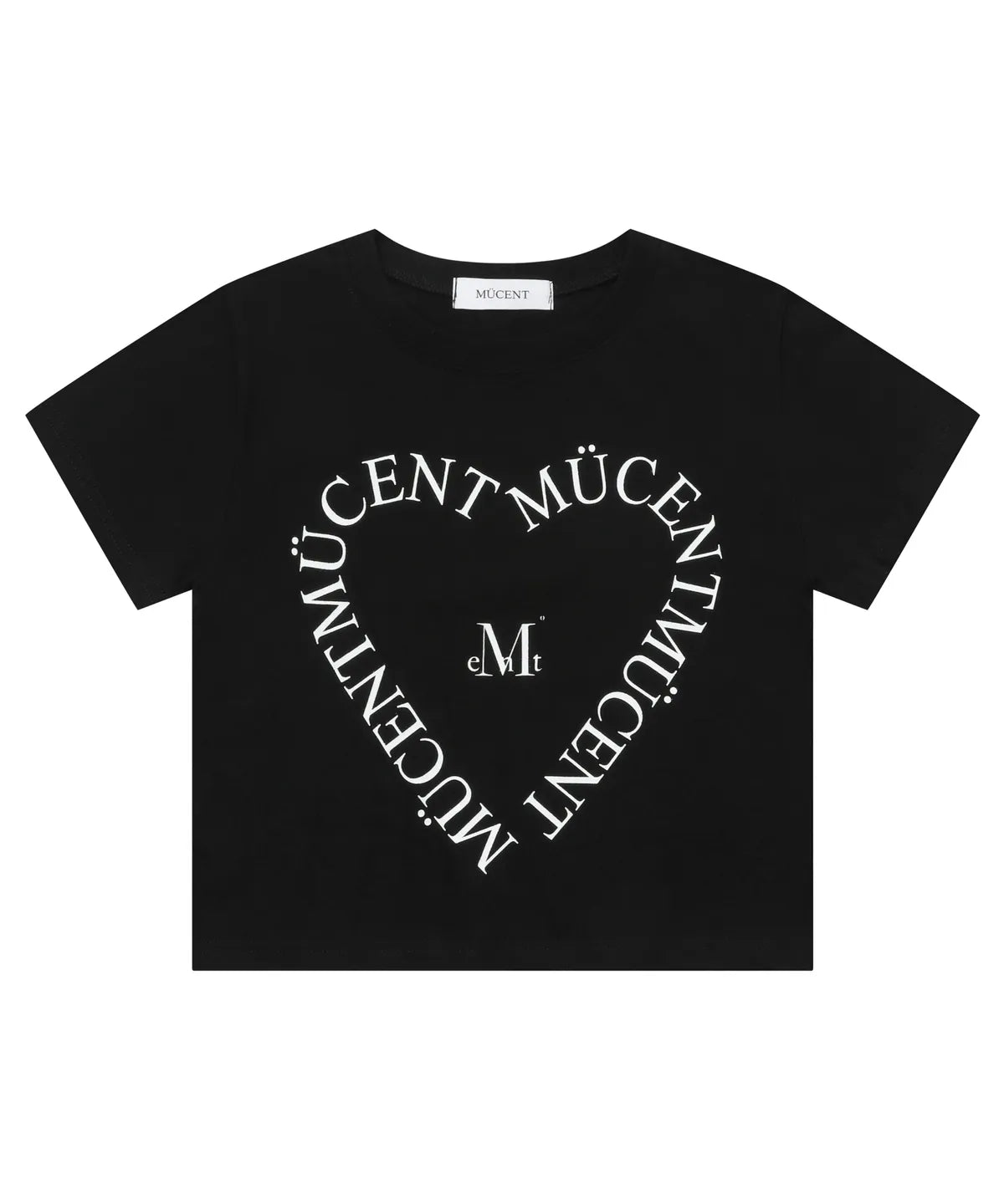 韓國 Mucent Heart Lettering Half T-Shirt【MU018】