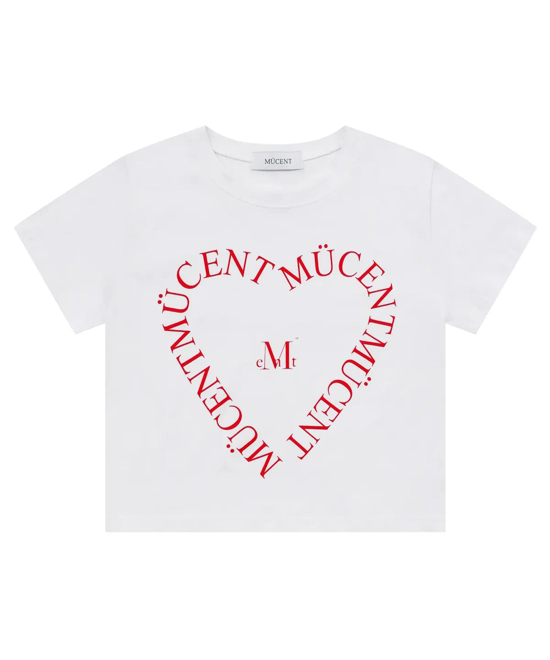 韓國 Mucent Heart Lettering Half T-Shirt【MU018】