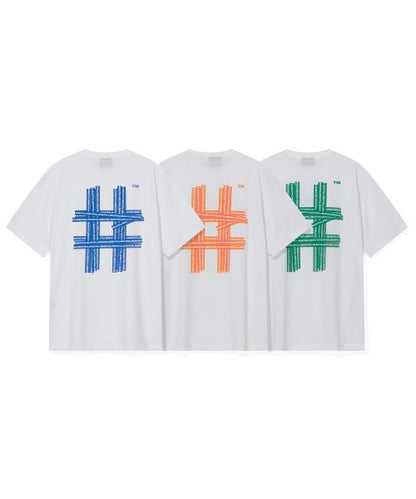 韓國 Beentrill Illusion Hashtag T-Shirt【BL031】