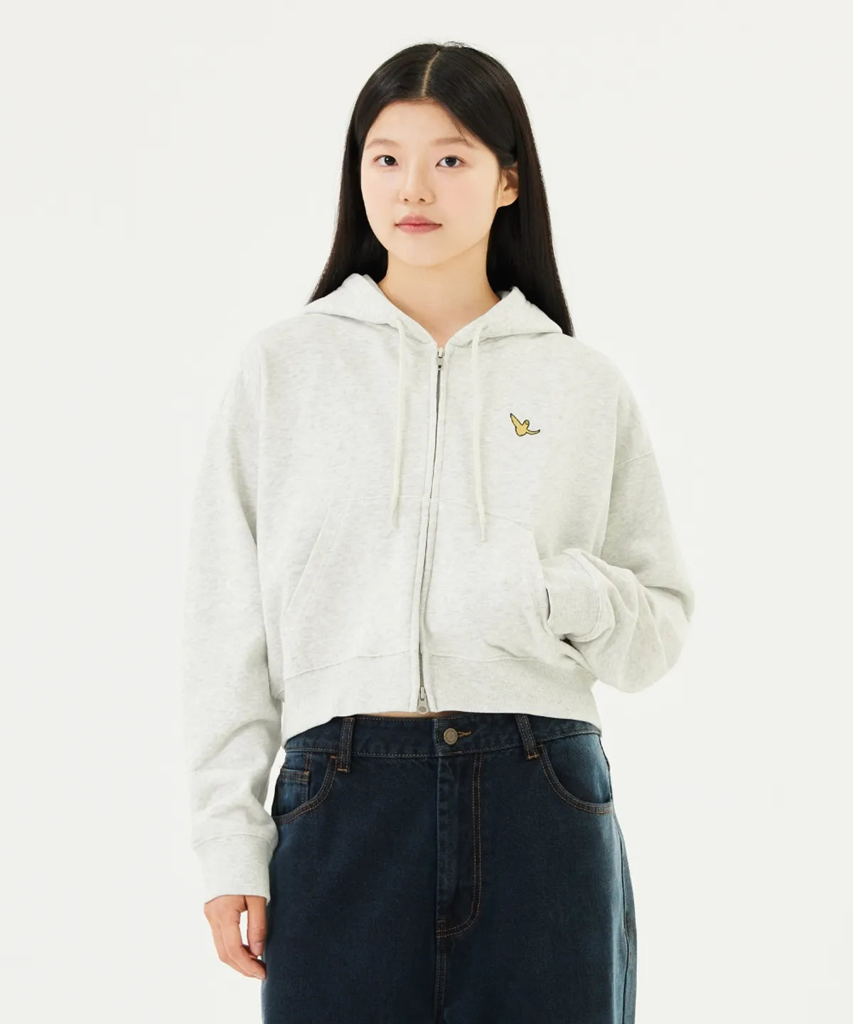 韓國 Mark Gonzales Angel Embroidered Women's Crop Hoodie【MG102】