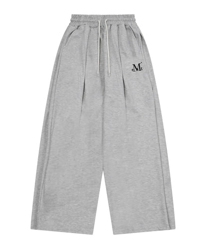 韓國 Mucent Signature Four Pintuck Wide Sweat Pants【MU043】