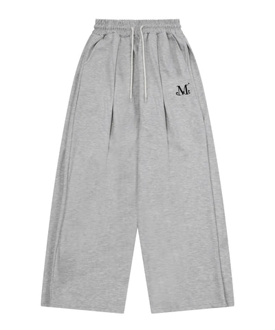 韓國 Mucent Signature Four Pintuck Wide Sweat Pants【MU043】