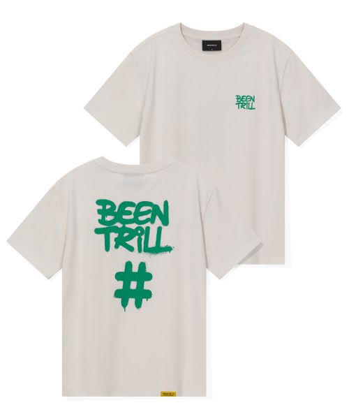 韓國 Beentrill Women's Spray Hashtag T-Shirt【BL057】