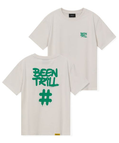 韓國 Beentrill Women's Spray Hashtag T-Shirt【BL057】