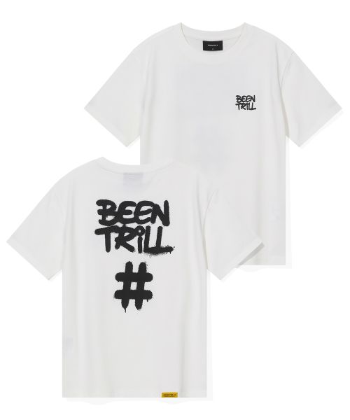 韓國 Beentrill Women's Spray Hashtag T-Shirt【BL057】