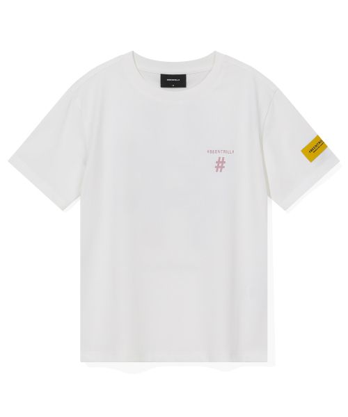 韓國 Beentrill Women's Stamp Hashtag T-Shirt【BL056】